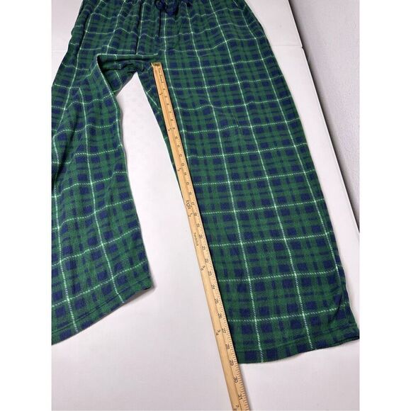 Fruit Of The Loom Mens Fleece Green Blue Plaid Comfort Sleepwear Pants Size XL - Picture 3 of 13